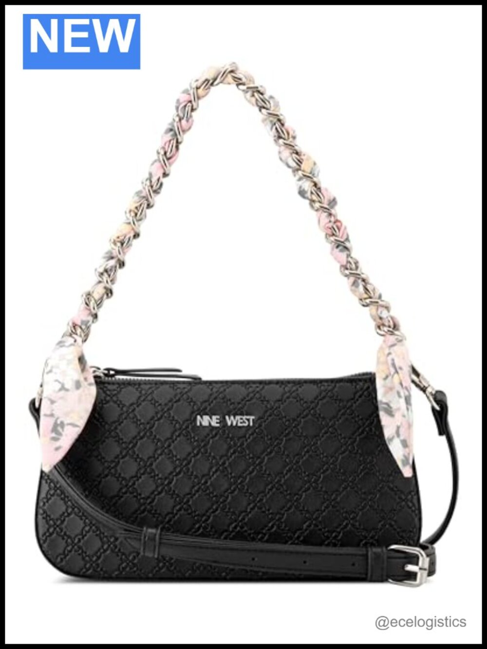 Nine West Jace Mini Satchel Shoulder Bag Faux Leather Magnetic Closure 3 Pockets
